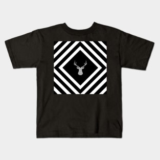 Abstract geometric pattern - Deer - black, gray and white. Kids T-Shirt